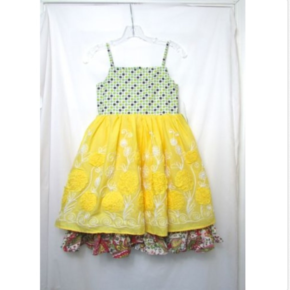 Moxie & Mabel Other - Moxie & Mabel Tulle Yellow Multi Paisley Dress